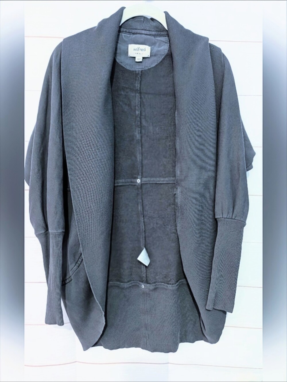 Aritzia Wilfred Diderot Charcoal  Cardigan Cocoon Sweater Size Small